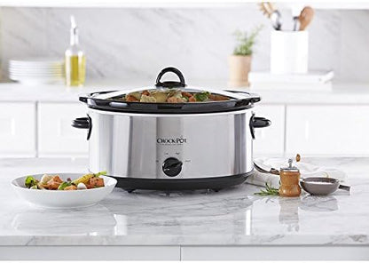 7 Quart Oval Manual Slow Cooker – Stainless Steel - Curated Catalog B9