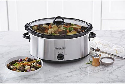 7 Quart Oval Manual Slow Cooker – Stainless Steel - Curated Catalog B9
