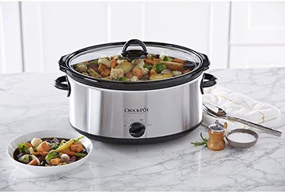 7 Quart Oval Manual Slow Cooker – Stainless Steel - Curated Catalog B9
