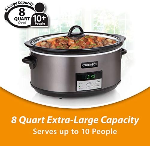 8 Quart Programmable Slow Cooker with Auto Warm - Curated Catalog I4