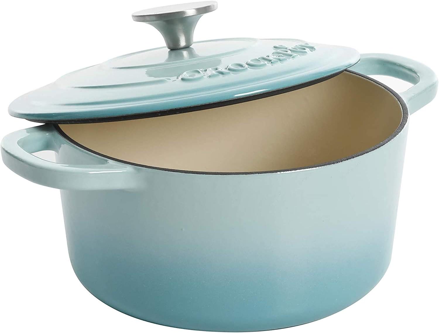 3 Quart Enameled Cast Iron Dutch Oven – Aqua - Curated Catalog Y9