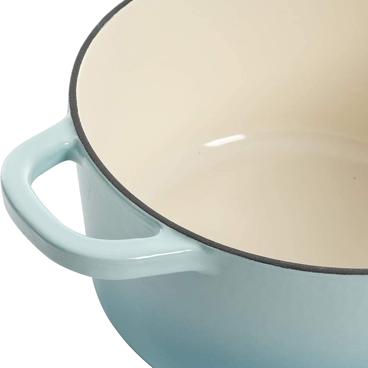 3 Quart Enameled Cast Iron Dutch Oven – Aqua - Curated Catalog P2