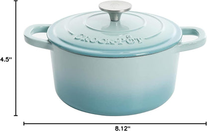 3 Quart Enameled Cast Iron Dutch Oven – Aqua - Curated Catalog P2